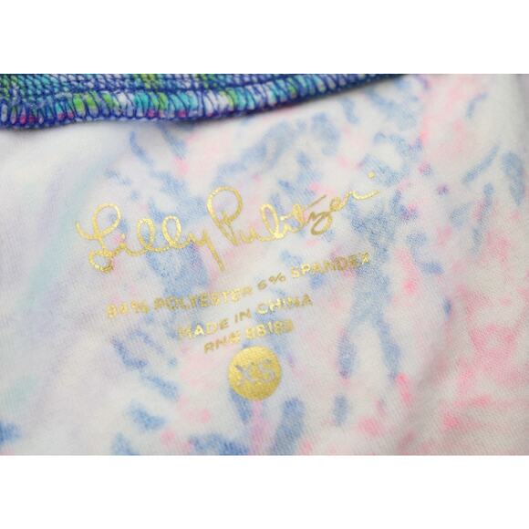 Lilly Pulitzer Jordynne Velour Multi Fan Club Pants Size XS Velvet Coral Print - Picture 2 of 7